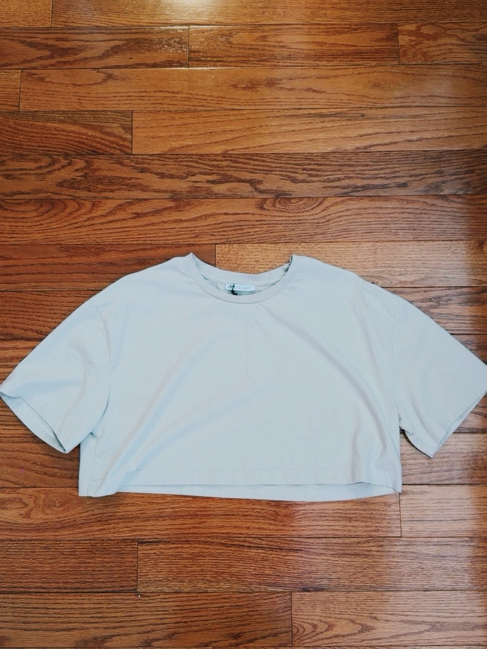 Zara Light Blue Cropped Tee